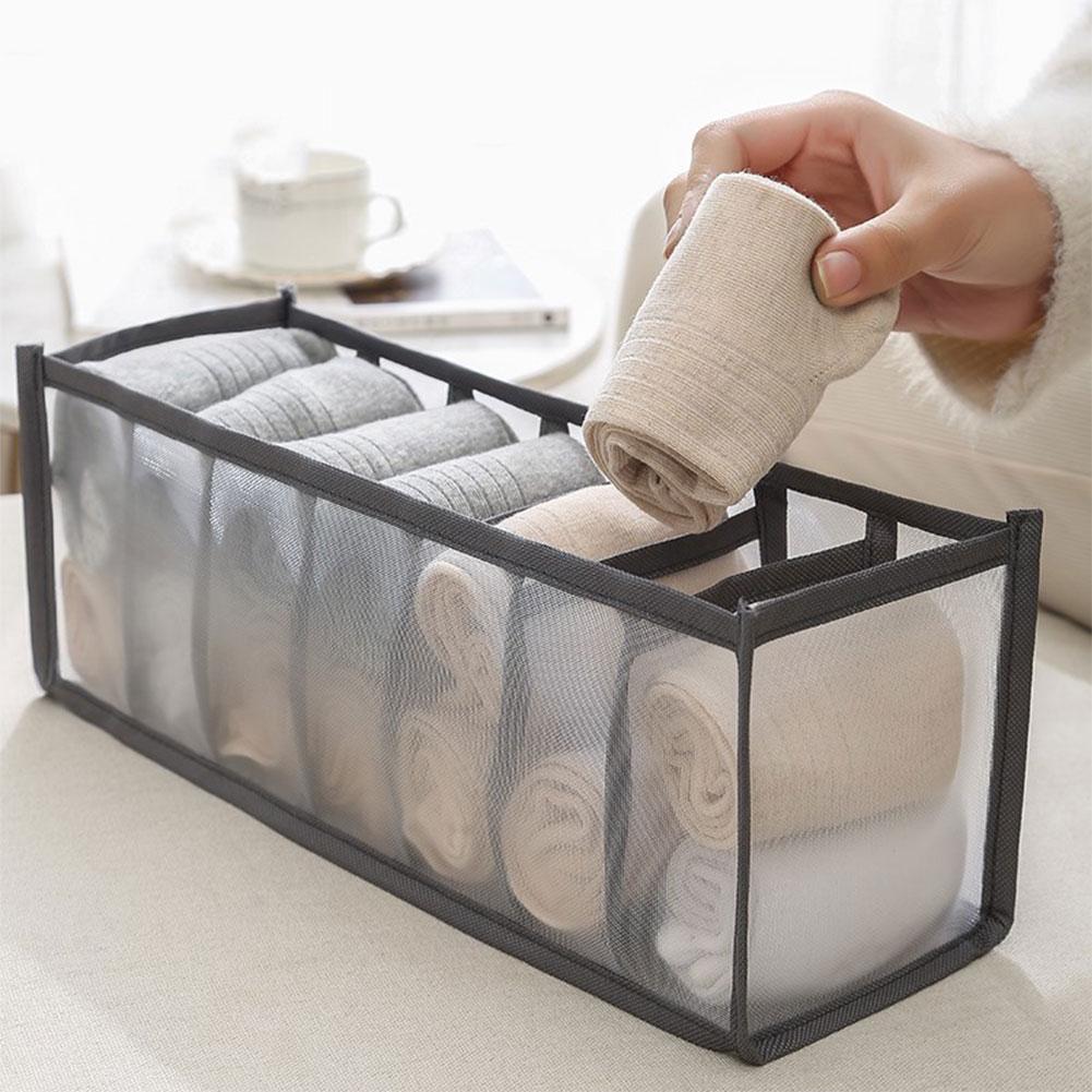 Collapsible Closet Organizer for Underwear Socks Bra Drawer Storage Box No Mess Space Saving Divided Compartments Easy Sorting
