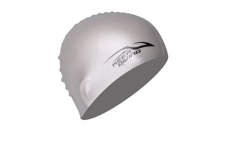 Gorros de natación de silicona Flexible para hombres, gorros de buceo impermeables, gorros de natación para adultos, tejanos de piscina, novedad de: Gris claro