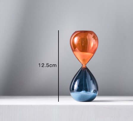 5/15/30/60 minutter to farver blå glas timeglas sand timer hjem kaffebar dekoration pynt studerende fødselsdag: B 5 minutter