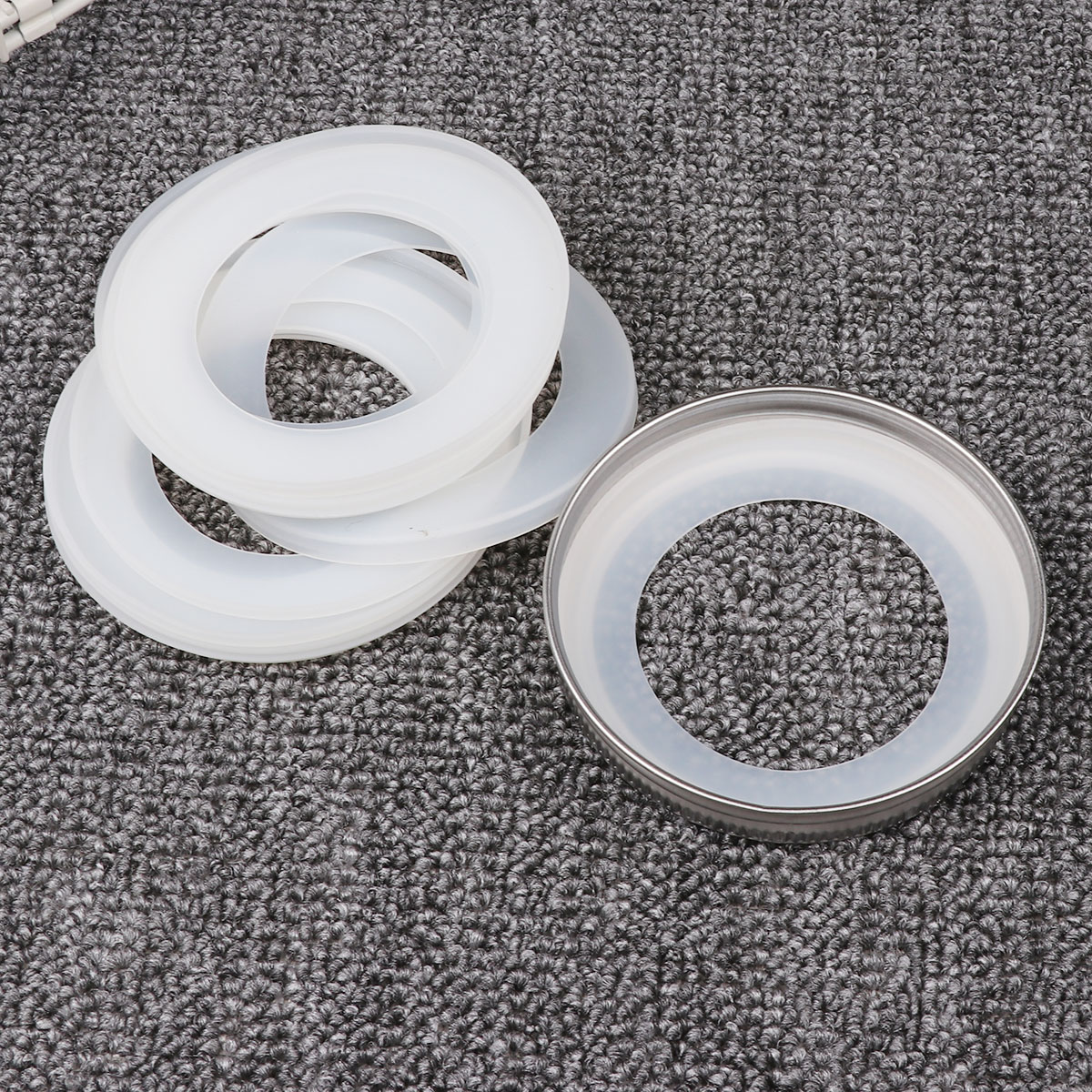 10Pcs Food Grade Silicone Rubber Gasket Sealing Ring Reusable Airtight Elasticity Washer for Storage Glass Bottle Mason Jar Lid