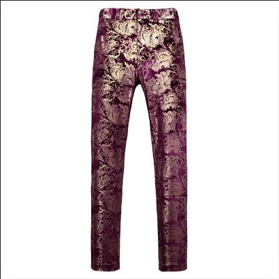 Mens Metallic Dress Pants - Red Pants