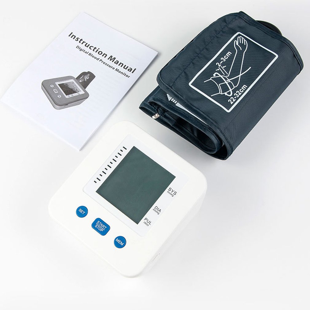 Automatic Arm Type Electronic Sphygmomanometer LCD Digital Display Sphygmomanometer English Without Voice: Default Title