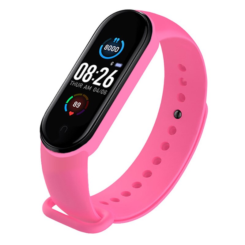 M5 Smart Band Fitness Trcker Sport Bracelet Pedometer Heart Rate Blood Pressure Bluetooth Health Wirstband Weather Smartwatch: Pink