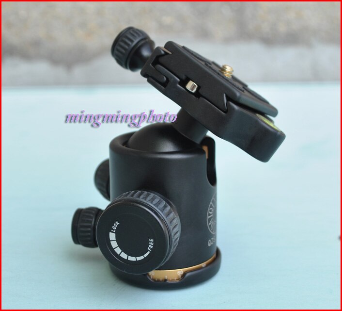 Tripé de câmera, cabeça de bola, com placa de liberação rápida, parafuso de 1/4 ", porca de parafuso de carga máxima 8kg/para tripé de câmera dslr