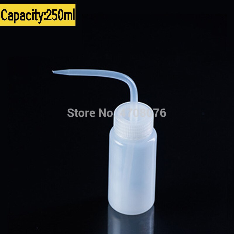 Botella de plástico exprimible para lavado de laboratorio, bote de plástico con tapa de rosca para lavar labware de boca ancha, Grado Alimenticio, 250ml, 2 unids/paquete