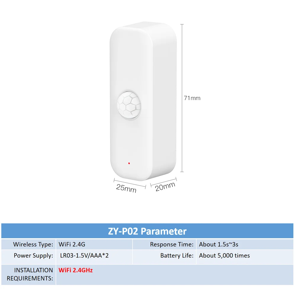 Tuya WiFI Bewegingssensor PIR Smart Human Body Home Inbraaksensor APP Afstandsbediening Smart Life Voor Smart Home Werk met Alexa