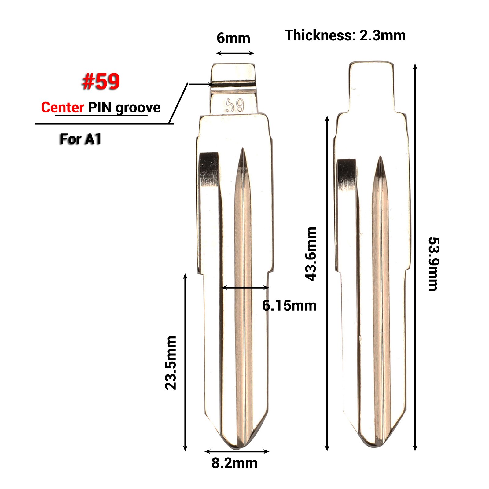jingyuqin Flip KD key Blank for CHERY A3 A5 FULWIN TIGGO E5 A1 COWIN EASTER QQ3 QQ6 A21 S21 43 44 51 55 59 63 78 84 154 blade: No.59 A1