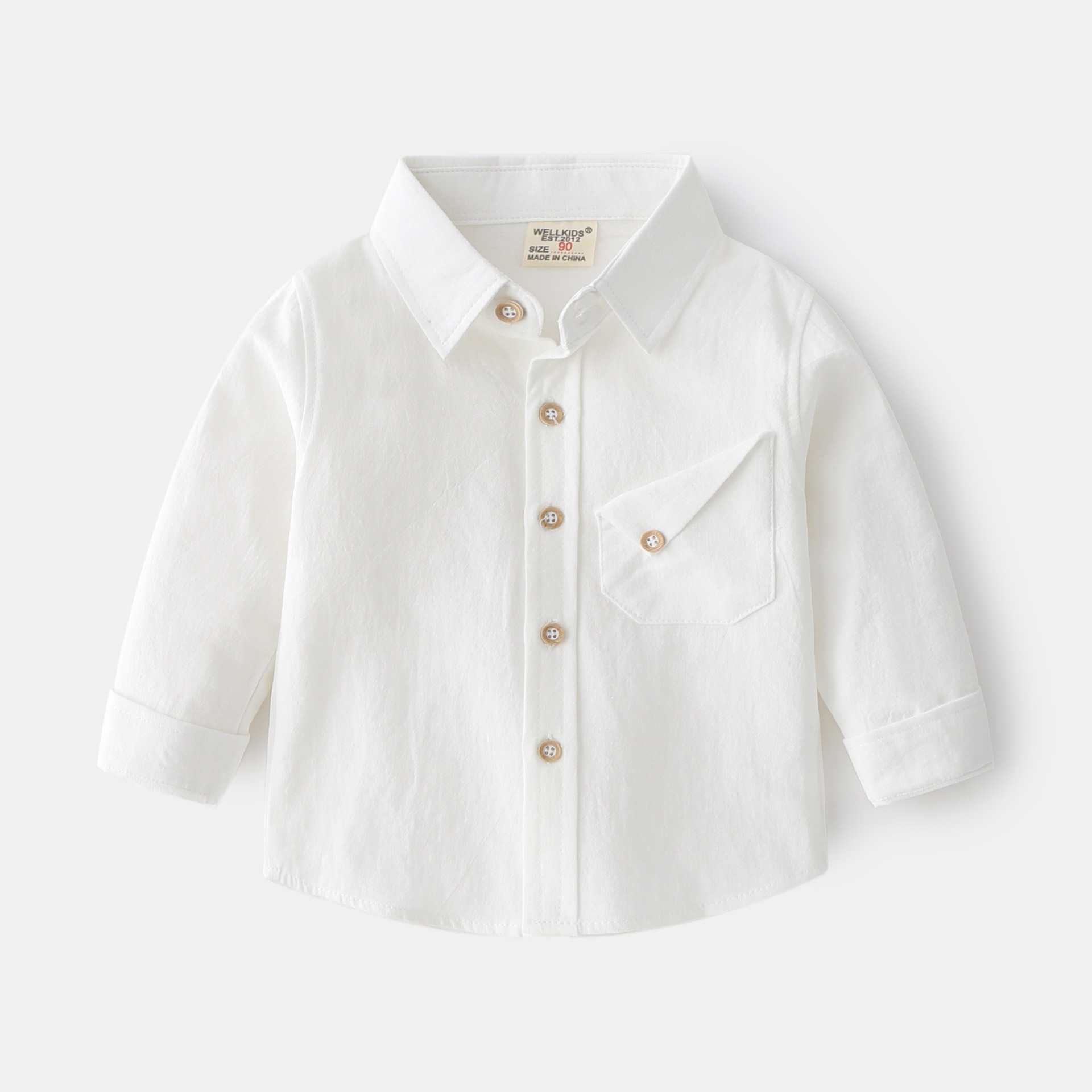 Snoep Kleur Jongens Shirts Zomer Herfst Kids Tops Zomer Turn Down Kleur Pocket Tops Tees Kinderkleding: white / 110(4T)