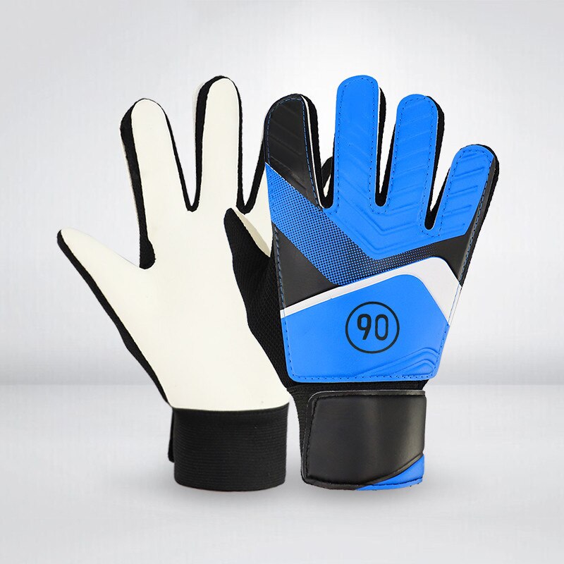 Guantes de dedo completo para niños y adolescentes, manoplas antideslizantes para Portero De Fútbol HB88, 1 par: Azul / Size 7