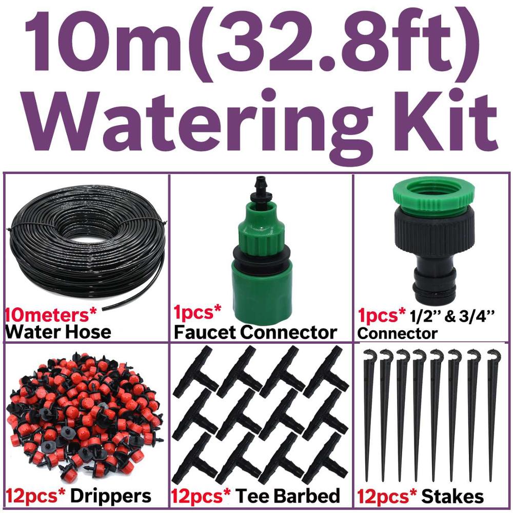 KESLA Garden Micro Drip Irrgation Watering Kits Timer Controller Automatic Misting Cooling Sprinkler System Flowers Greenhouse: KSL01-019-10M