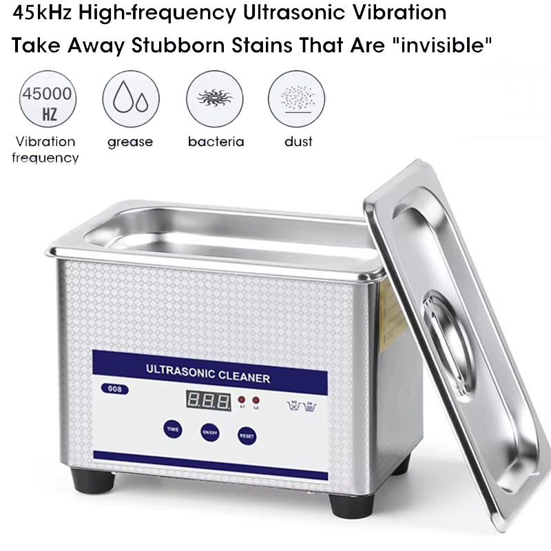 Leistungsstarker Ultraschallreiniger 800 ml 45 kHz für Schmuck, Brillen, Rasierer, Leiterplatten, Uhren, Prothesen, Zähne, Ultraschall-Waschmaschine