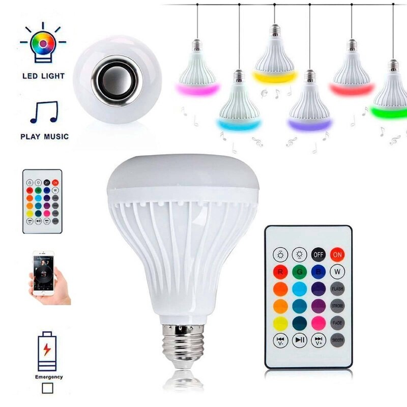 12w rgbw e27 música rgb cor em mudança lâmpada alto-falante bluetooth multicolorido lâmpada decorativa com controle remoto para casa de festa