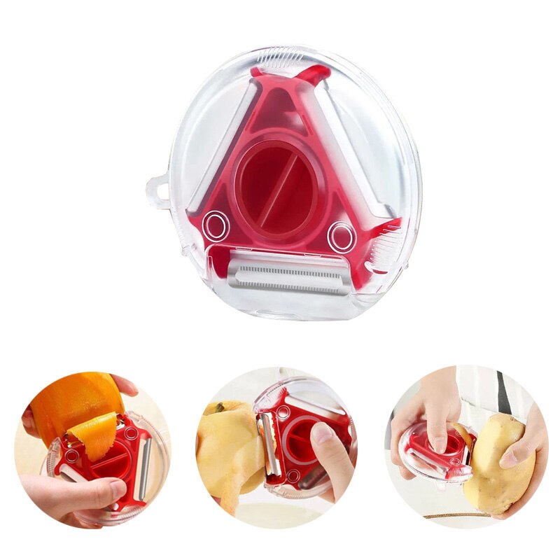 Multifunctionele Keukenrasp - 3-in-1 Groente Fruit Snijder - Roestvrij Staal & PP - 9x8.5cm