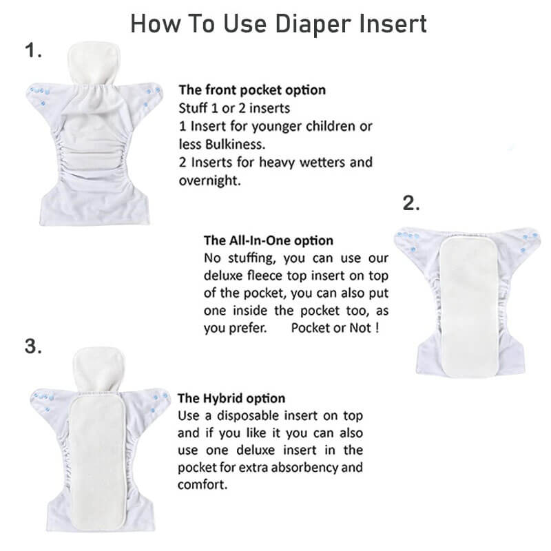 Cloth Diaper 4pcs/Set Reusable Nappies Diapers Inserts Potty Training Pants Newborn Cloth Diapers PUL Fabric Nappy Baby
