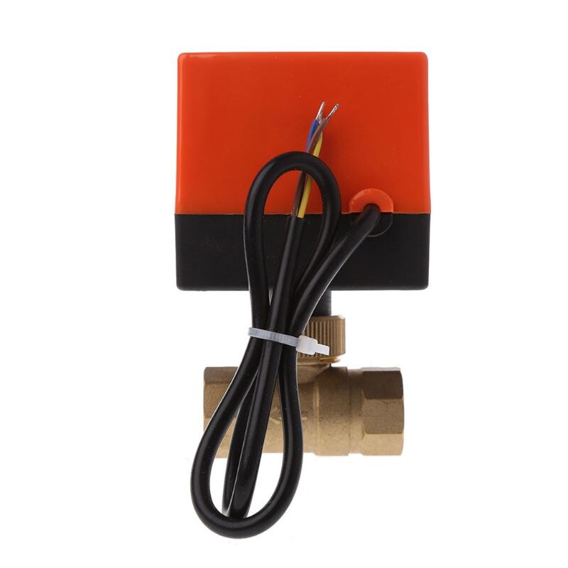 Dn15/dn20/dn25 elektrisk motoriseret messing kugleventil  dn20 ac 220v 2 vej 3- ledning med aktuator