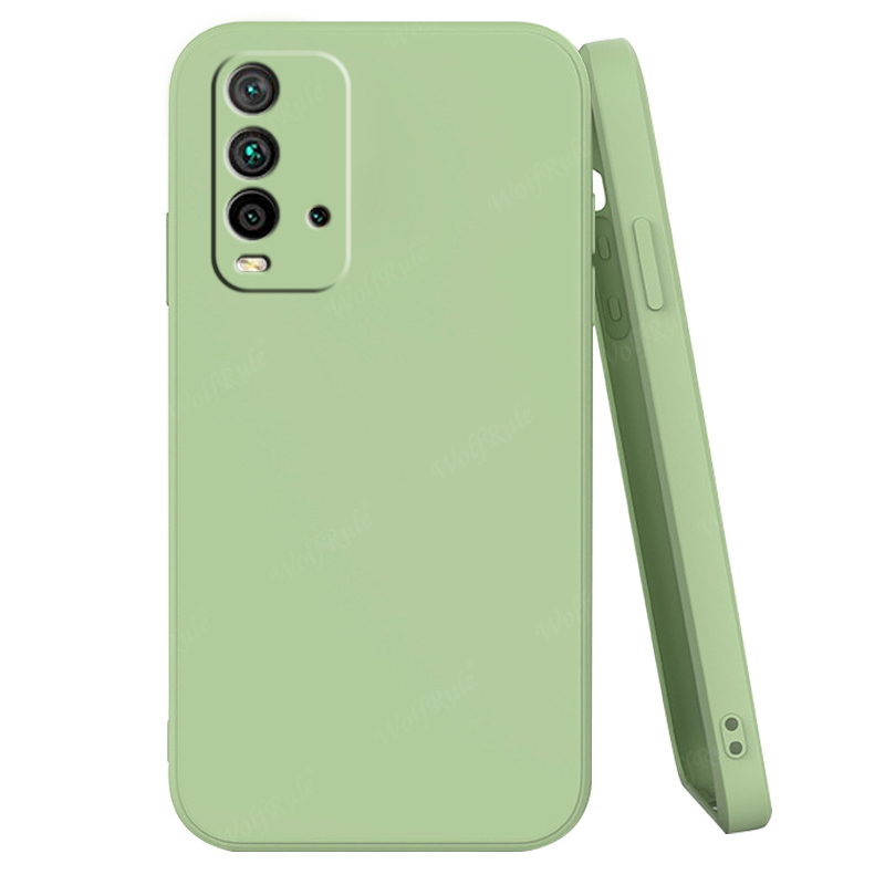 For Cover Xiaomi Redmi 9T Case Redmi 9T Capas Liquid Silicone Shockproof Phone Back Bumper TPU Soft Case Redmi 9T Fundas 6.53": green
