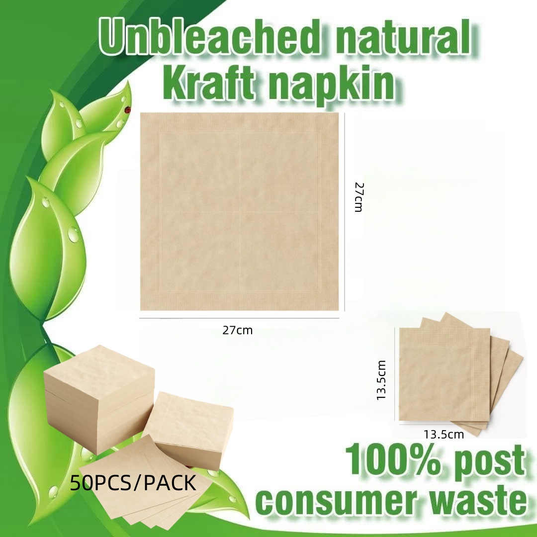 Serviettes de table en papier 100 % compostables et écologiques, parfaites pour les repas, les boissons ou les cocktails quotidiens jetables: green / 2 pcs