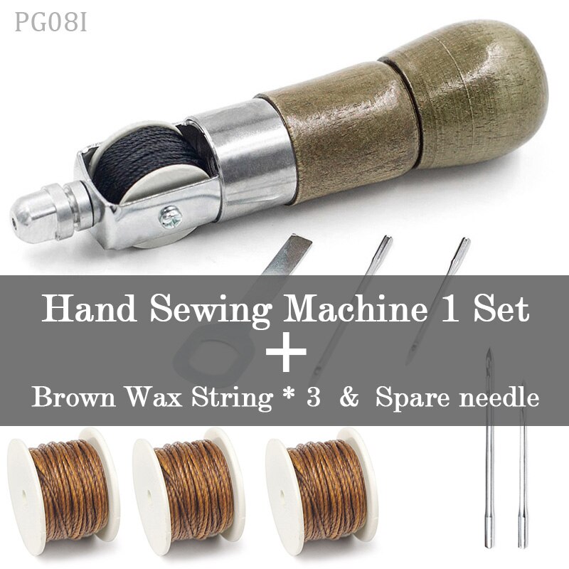 Stitcher Sewing Awl Hand Stitcher Repair Tool Kit Leather and Heavy Fabrics Stitching Belt Strips Shoemaker Tools: Set I