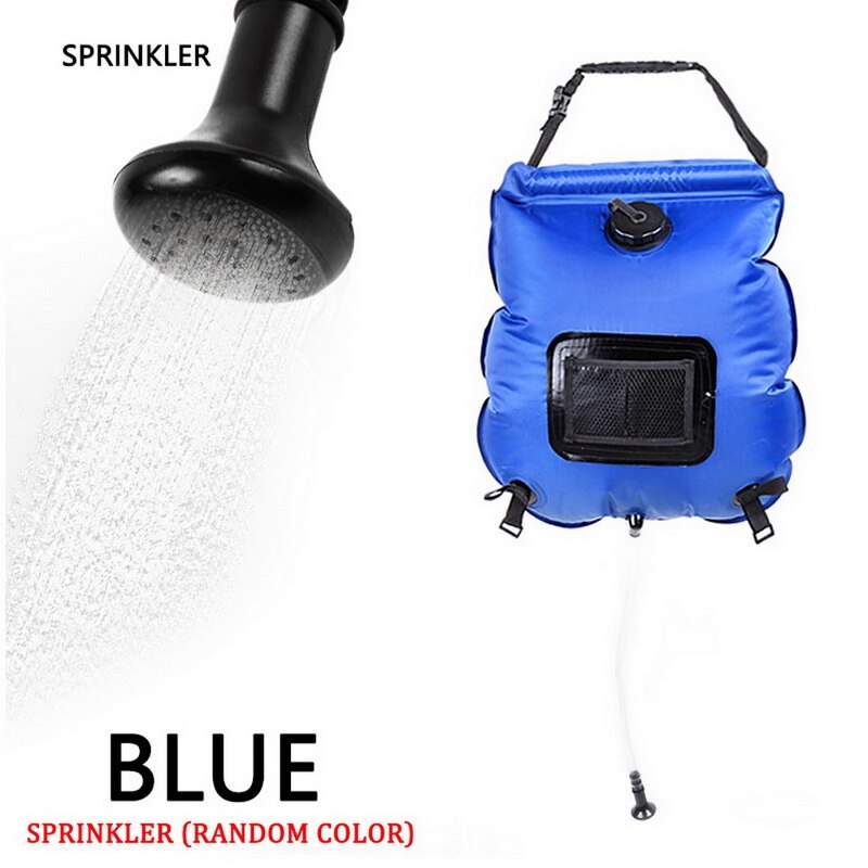 20L Outdoor Water Bag Leak Proof Solar Power Shower Bag Portable Camping Shower Bags Outdoor Accessories: blue
