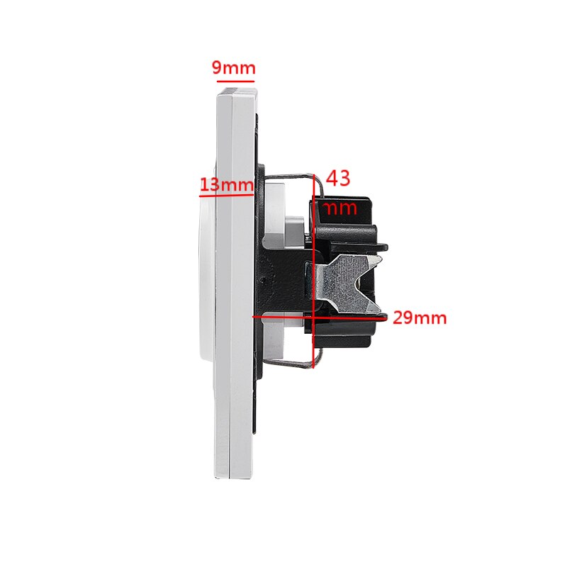 EU Standard Power Plug Socke Acrylic With Grounding White Euro Wall 250V 16A Power Supply Wall Mount Charger Decorative