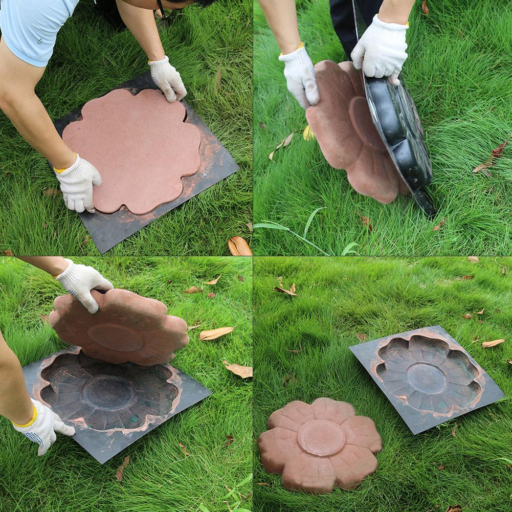 Stone Mold DIY Cement Paving Mold Floor Tile Pavement Flower Mold Maker Road Making Tool For Courtyards Garden