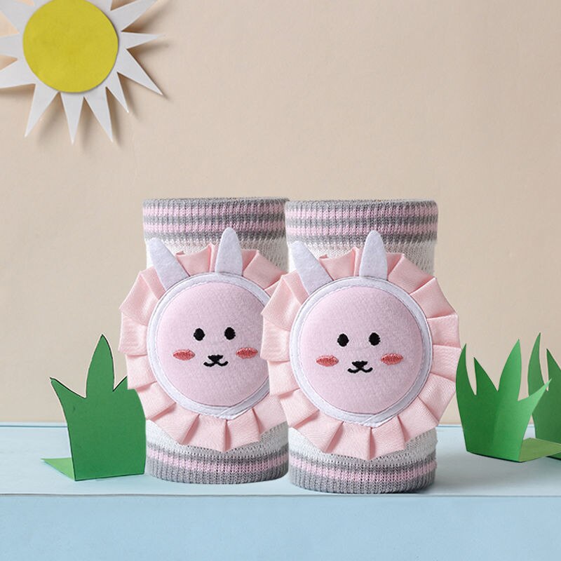 Ginocchiere per bambini cuscino per gomito strisciante di sicurezza per bambini neonati estivi protezione per bambini ginocchiere di sicurezza scaldamuscoli per bambini 0-3Y: Pink Rabbit