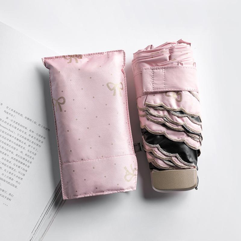 Ombrelle ensoleillé à motif nœud papillon | Mini ombrelle Portable, Anti-UV, paraguay, ombrelle pliante, matériel de pluie pour femmes