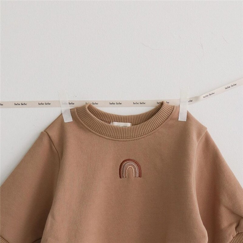 bébé vêtements arc-en-ciel broderie bébé body coton à manches longues bébé garçons une pièce infantile filles vêtements décontractés