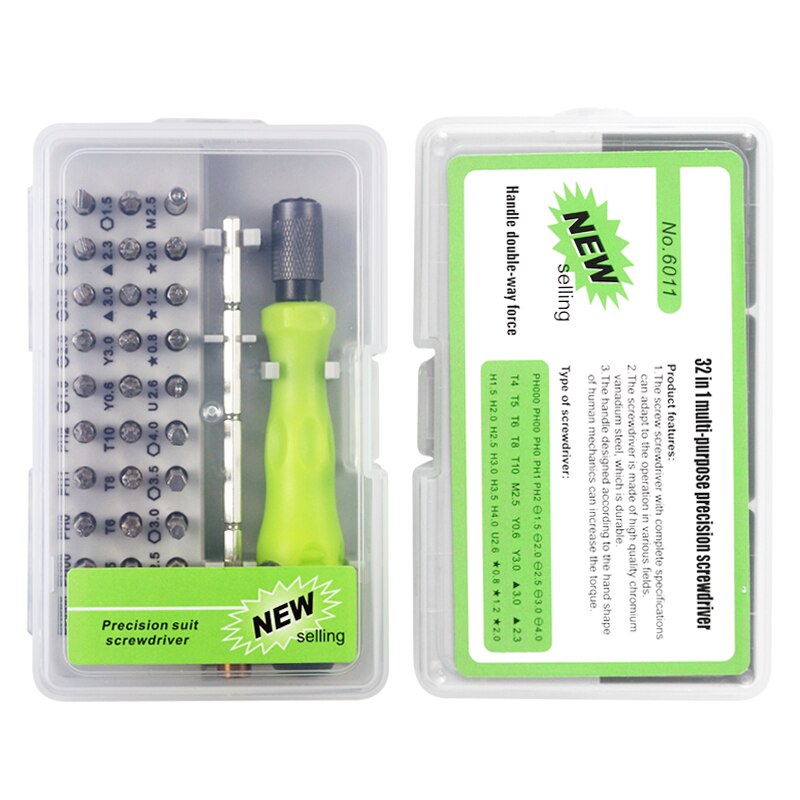 Portable precision phone laptop repair tools interchangeable chrome vanadium 32 in 1 screwdriver set
