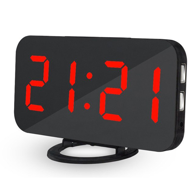 LED Voice Control Large Alarm Clock large number Display nixie Electronic Snooze Backlinght Desktop Digital Table Clocks Watch: 6