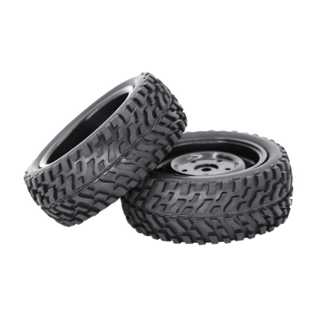 2PCS Car Tire Rubber Wheel Tyre 75mm For 1:16 RC Rock Crawler Buggy Car Truck Accessories Durable tire Firm: B