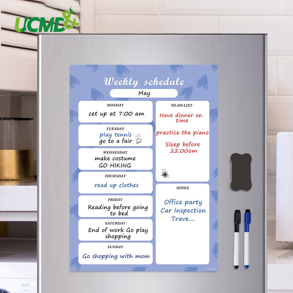 Magnetic calendar schedule daily planner whiteboar vicedeal