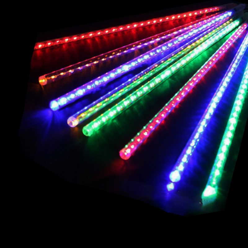 30/50 cm LED Lichterkette Hochzeit Meteorschauer Fee Girlande Licht Weihnachtsbaum Garten Dekoration 8 Röhren EU/Us-stecker: Rot / 6-10W / X