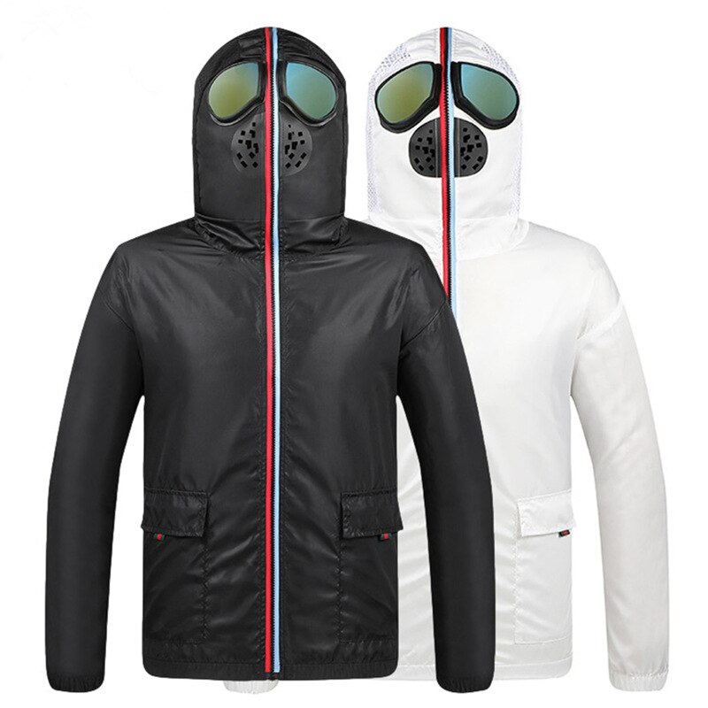space suit hooded glasses sun protection clothing ultraman jacket alien thin windbreaker couple jacket