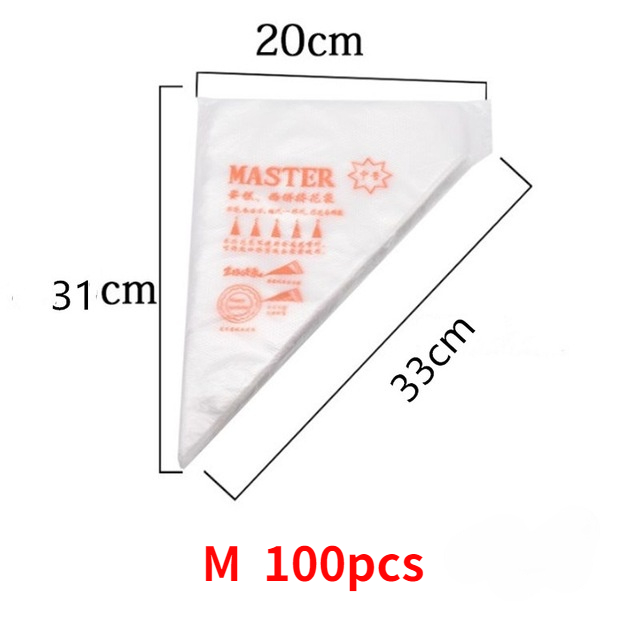 100/50/20 PCS Disposable Pastry Bag S/M/L Confectionery Bags Cake Cream Icing Fondant Decorating Kitchen Baking Piping Bag Tools: VIOLET/紫罗兰