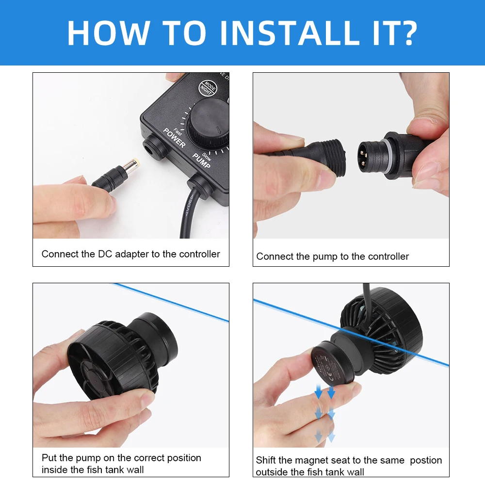 Jebao jecod slw serie akvarievandpumpe filterfontænepumpe slw -3 minipumpe 12v 5w fisketank haveakvarier tilbehør