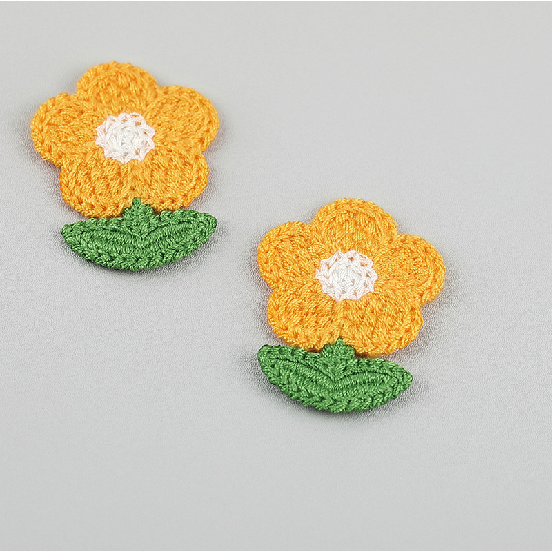 10 Stuks Bloem Gebreide Patches Geborduurde Stof Gordijnen Dekbedovertrekken Decoratieve Stickers Kleding Accessoires: NICKEL