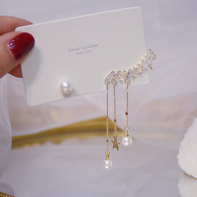 Ins offre spéciale de bohême gland CZ boucle d'oreille pour les femmes 14K véritable or complet Zircon boucle d'oreille Eardrop bijoux faits à la main