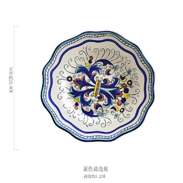 Vaisselle bohême maison de noël style européen ethnique douane série céramique plats occidentaux grandes assiettes: 2
