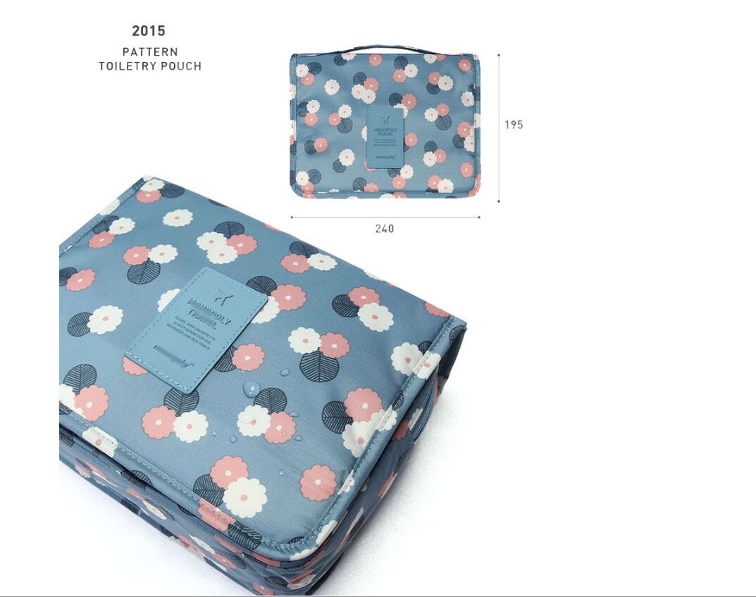 Osmetic Organizer Bag Opknoping Reizen Camping Make Toiletartikelen Badkamer Wassen Kit: Blauw