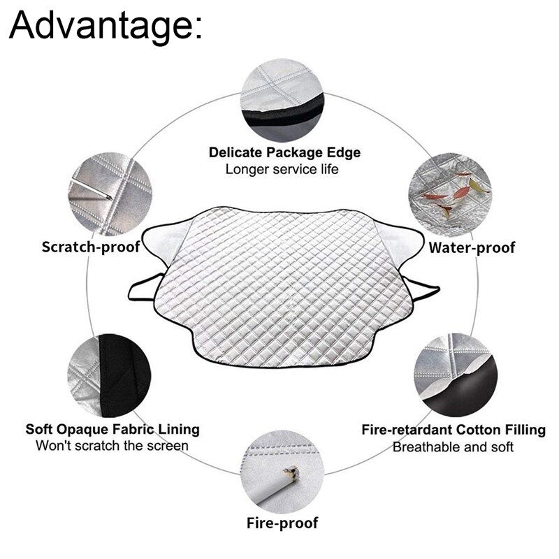Car Sun Shade UV Windsn Cover Protector Car Front Window Sun Visor Fits Windshields of Various Sizes in All Weather Anti-Th