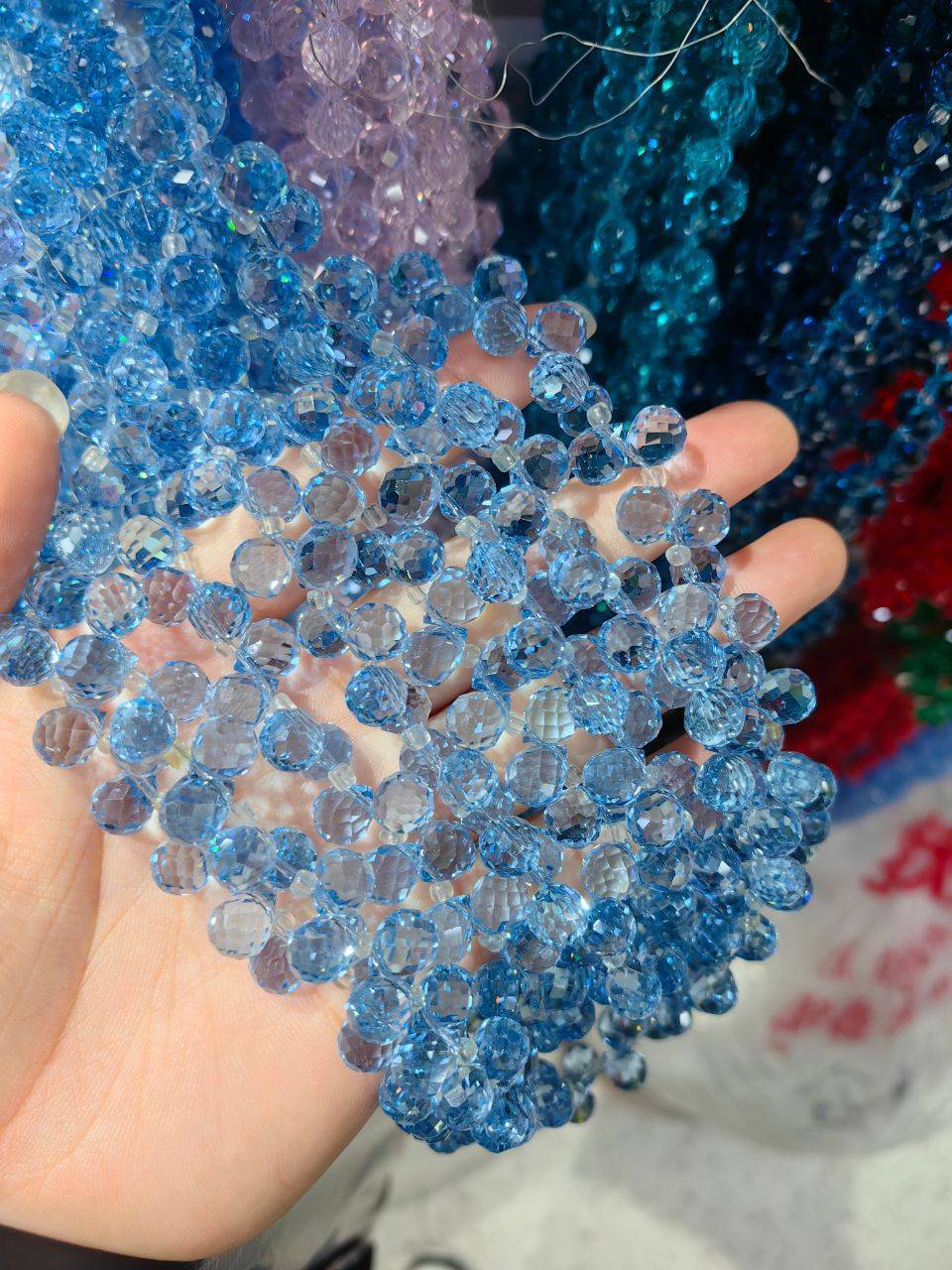 Water Crystal Beads 8x10mm AB Austrian Rhinestone Faceted Loose Spacer Glass Bead For Jewelry Making Handmade Supplies: Red / other