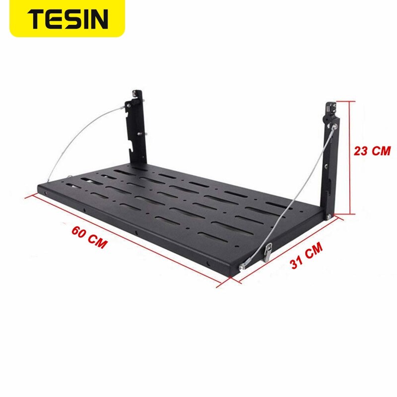 Tailgate Table For Jeep Wrangler 2007 JK Black Aluminum Alloy Foldable Multifunction Shelf Tail Gate Table Luggage Holder: Default Title