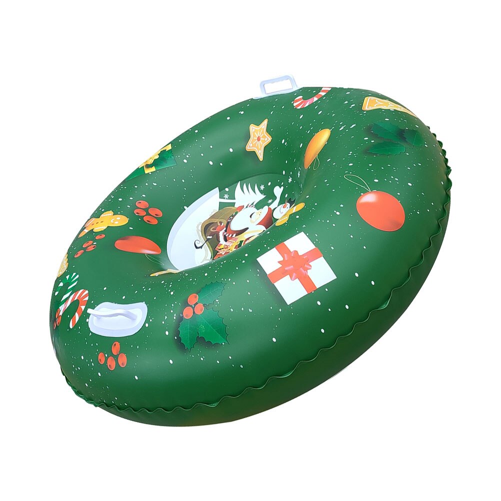1Pc Winter draussen Sport PVC Schnee Schlauch Aufblasbare Schnee Kreis für Spielen: Grün