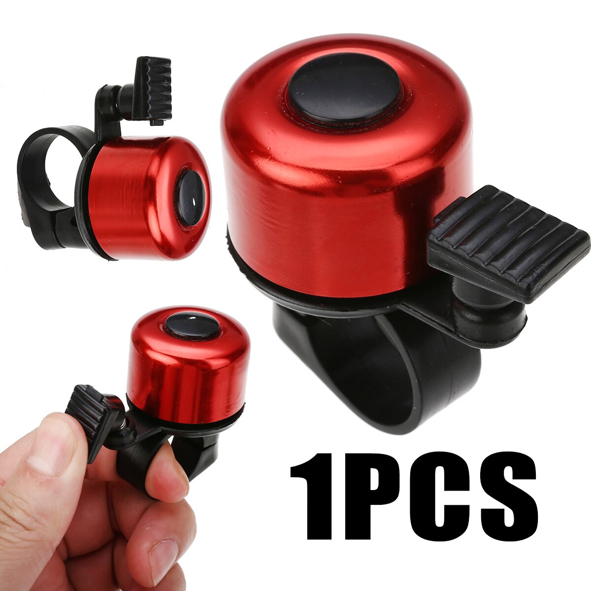 1 st aluminiumlegering mini cykelklockor cykling styre klockring barn skoter larm för cykel säkerhet varningsklocka larmhorn: Röd