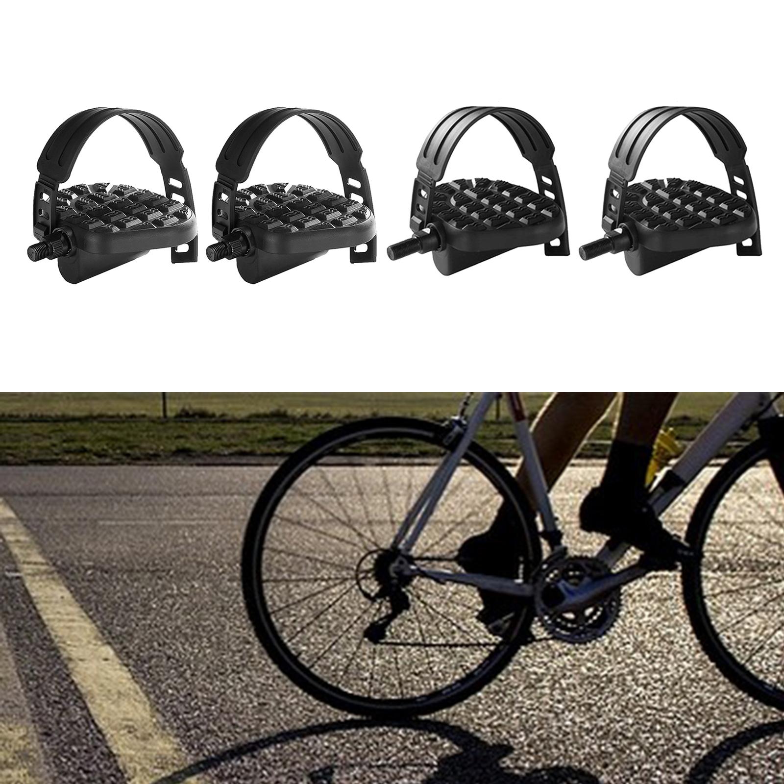 1 Pair Exercise Bike Pedals with Straps Home Gym Bike Indoor Stationary Bicycle