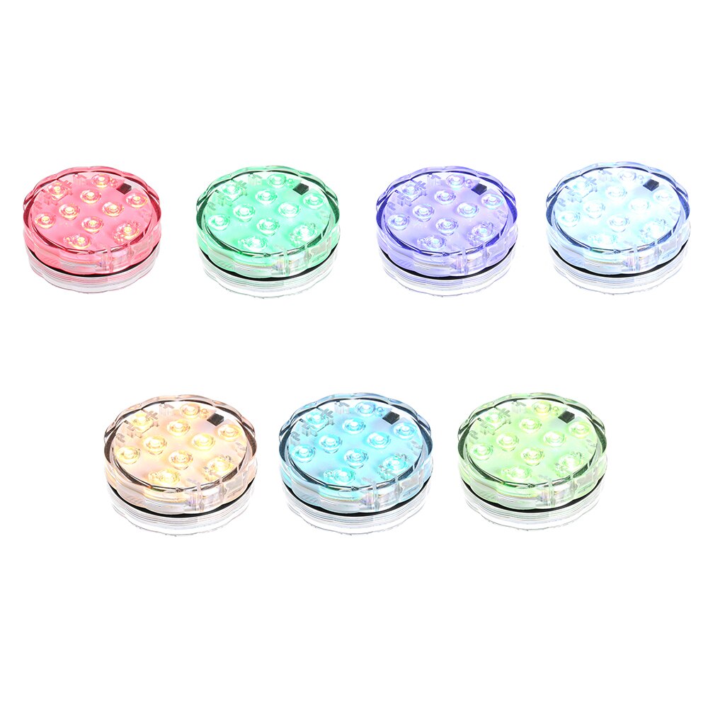 10 Led Remote Controlled RGB Submersible Light Battery Operated Underwater Night Lamp Outdoor Vase Bowl Garden Party Decoration