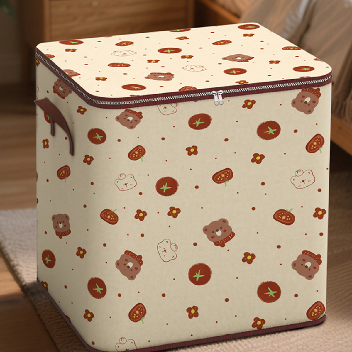 Large Capacity Clothes Storage Bag Bear Cartoon Waterproof Moving Packing Bag Home Use Blanket Organizer Moisture Proof S