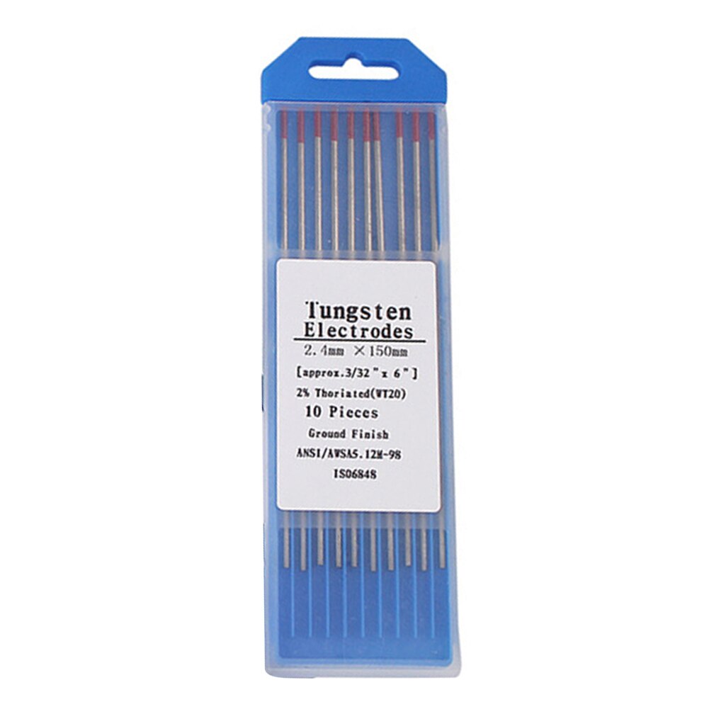 10pcs Tig Conductive Consumables Kit Ground Finish Red Head Tungsten Electrode Rods Welding Tools Thoriated