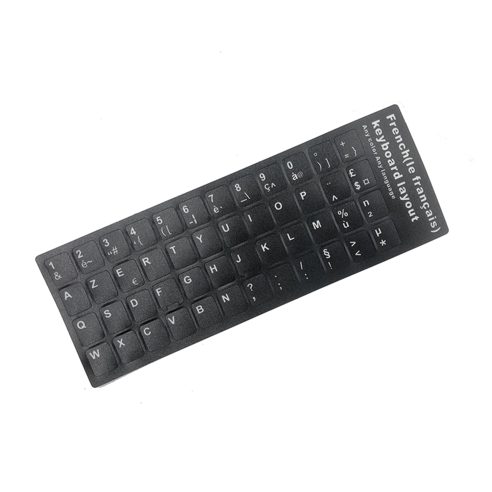 French Keyboard Stickers Letter Alphabet Layout Français Clavier Sticker: BROWN
